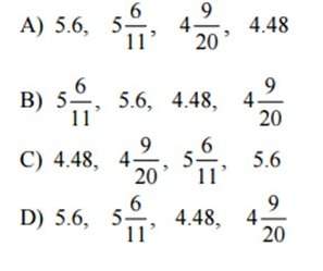 Which of the following are arranged in order from least to greatest?