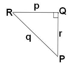 In the triangle below, what ratio is sin p?