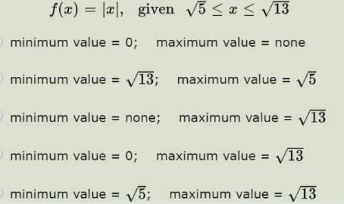2) find the minimum and maximum values for the function with the given domain interval.