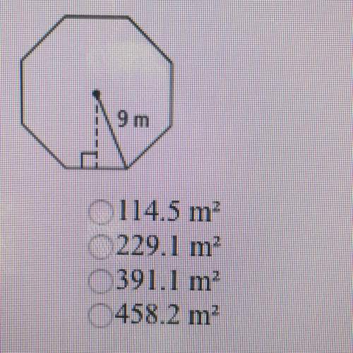 What is the area of the regular octagon below?