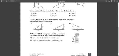 Lesson 10.5 practice a trigonometry