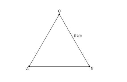What is the area of the equilateral triangle? round to the nearest square centimeter. do not includ