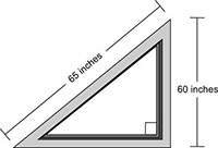 What is the length of the third side of the window frame below?  (figure is not drawn to