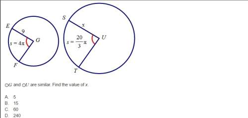 Need finding x when circle g and circle u are similar.