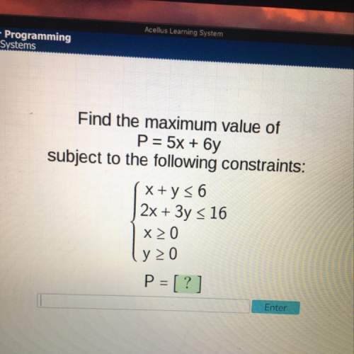 Find the minimum value of p=5x+6y subject to the following constraints.