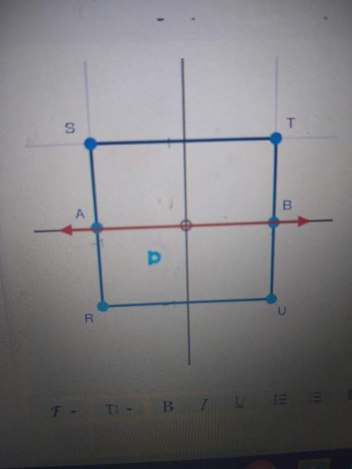 Square rstu is shown below with a line ab drawn through it's center. if the square is dilated using
