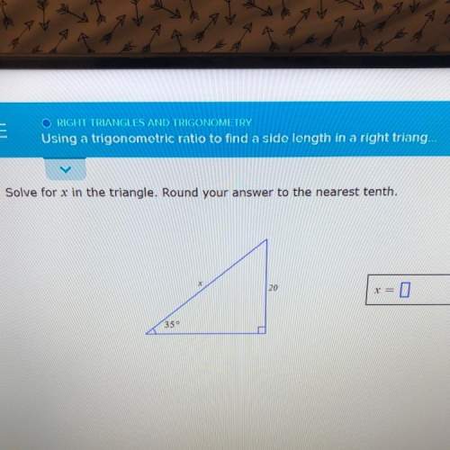 Using a trigonometric ratio to find a side length in a right triangle. round to the nearest tenth ‼️