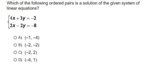 Which of the following ordered pairs is a solution of the given system of linear equations?