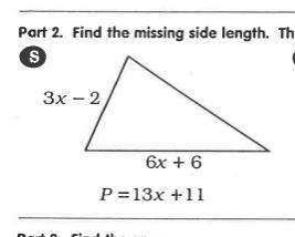 1. find the length of the missing side. 2. find the area. 3. what is the area of the big
