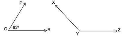 5. find m∠xyz in the figure, if ∠xyz and ∠pqr are supplementary angles. (diagram not drawn to scale)