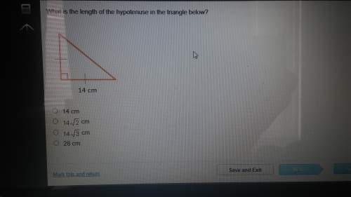What is the length of the hypotenuse in the triangle below ?