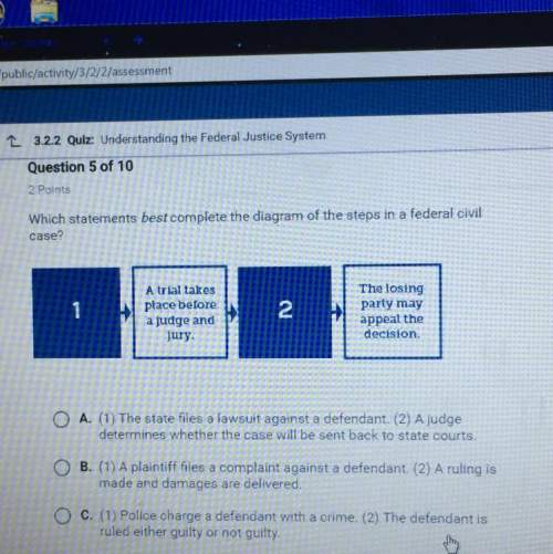 Which statements best complete the diagram of the steps in a federal civil case