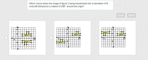 Which choice shows the image of figure 1 being transformed with a translation of 8 units left follow