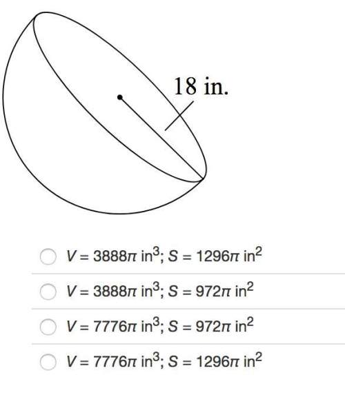 Identify the volume and surface area of the hemisphere in terms of π. i do not understand! i will