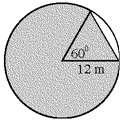 What is the area of the shaded region in the given circle in terms of pi and in simplest form?