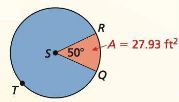 Find the area of the blue shaded region. round your answer to the nearest hundredth