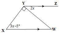 Find the value of x in each case. give reasons to justify your solutions!  xw ∥ yz