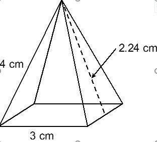 1. consider the surface area of the pyramid shown.  (a) write the formula for the
