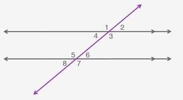 The figure shown has two parallel lines cut by a transversal:  use the figure to comple