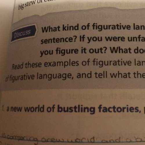 What type of figurative language is a new world of bustling factories?