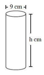 Acylinder and its dimensions are shown. which equation can be used to find v, the volume of the cyli