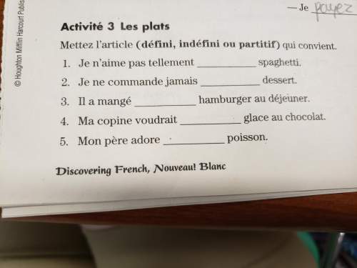 French 2 ? ? i translated the question, but i don't understand what it wants me to do.