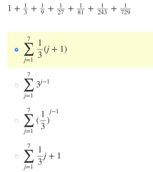 Which answer represents the series in sigma notation?