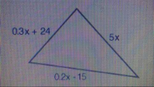 Write an expression for the perimeter of the triangle shown below