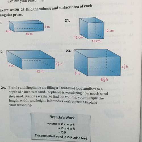 Find the volume and surface area for 22 and 23.