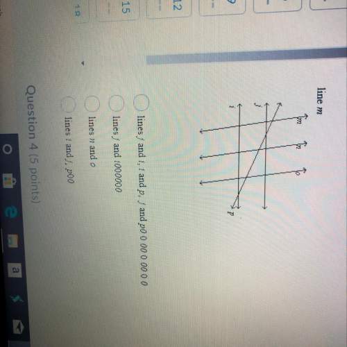 Identify the sets of lines to which the given line is a transversal. line m