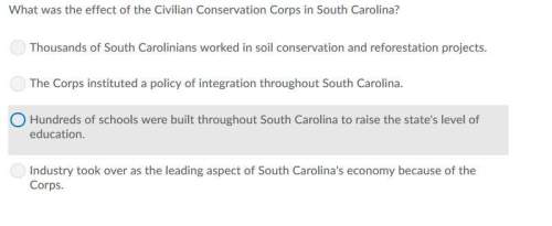 What was the efect of the civilian conservation corps in sothe south carolina