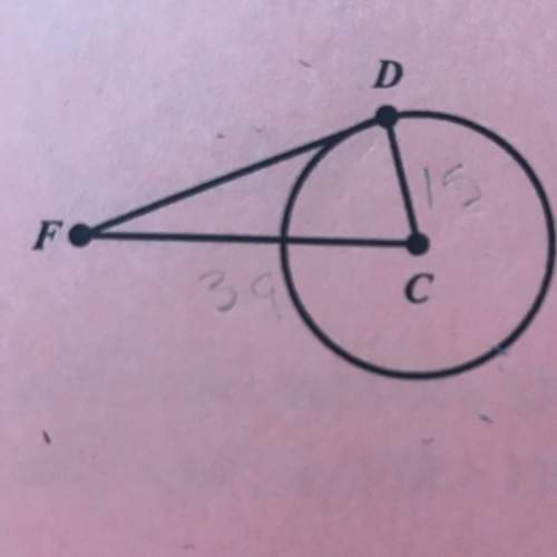 In the diagram, cd = 15 and cf = 39. if line df is tangent to point c, then df = ?