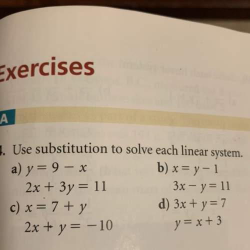 Using substitution to solve a linear system  y=9-x and  2x+3y=11