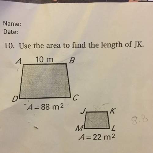 Use the area to find the length of jk