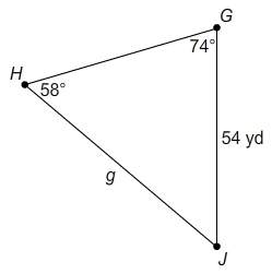 What is the value of g?  round only your answer to the nearest tenth.  46.9 yd  4