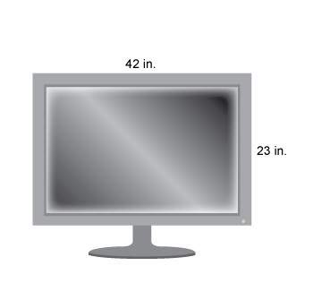 What is the area of this rectangular television screen?  a. 65 in.