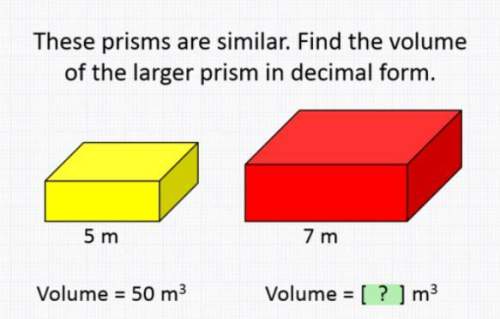 Find volume of larger prism in decimal form