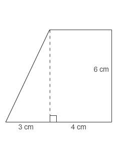 What is the area of the figure?  right triangle with a base of three centimeters attache