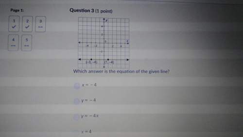 55 which answer is the equation of the given line? picture included of graph