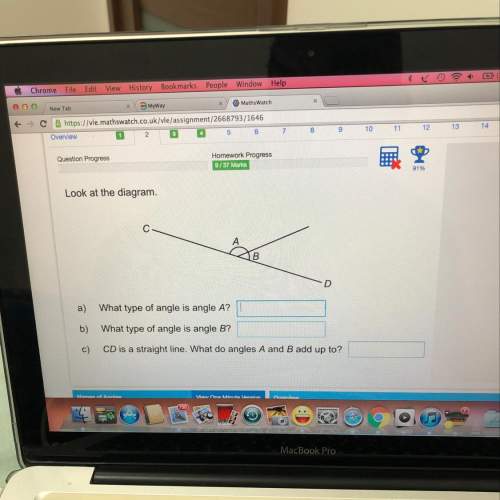 What type of angle is angle a?  what type of angle is angle b?  cd is a straight line. w