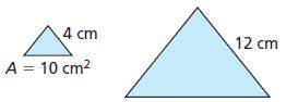 Due by 9: 00pm 15 pts. brainliest has to do with ratios.. the polygons are similar. the area of one
