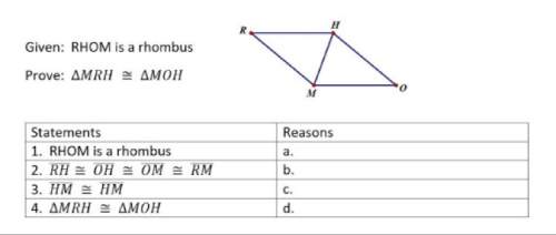 Given: rhom is a rhombus. prove: mrh = moh need for a friend