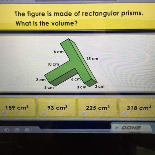The figure is made of rectangular prisms what is the volume?