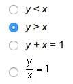 Will make you !  which of the following is true of the values of x and y in the diagram below?