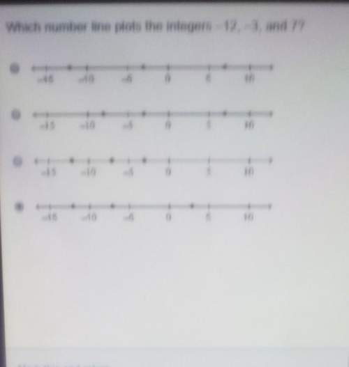 Which number line plots the integers -12,-3,and 7 not sure