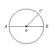 Identify a semicircle that contains c.  a.abc  b.ac  c.cb  d. acb