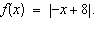 Graph the function defined by f(x)=|-x+8|
