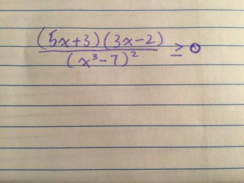 Solve the inequality (if you can’t read the image it says: ) ((5x+3)(3x-2))/(x^3-7)^2