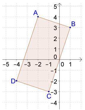 If quadrilateral abcd is translation 3 units to the left and 5 units down, what are the coordinates