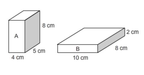 What is true about the volume or surface area of these prisms?  a. the surface area of "
